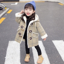 Girls cashmere coat 2020 new autumn winter dress foreign atmosphere thick long windbreaker Korean version of female treasure sweater