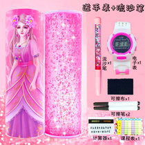 Pen Bag Girl Stream Sand Pen Holder Korean Version Princess Girl girls pencil case Creative Flow sand First grade freshman student