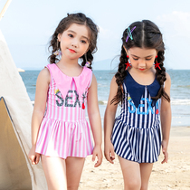 New Korean girl swimsuit female one-piece dress girl princess foreign style middle child Swimsuit Beach swimsuit