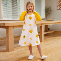 Girls Nightdress Cotton Children Long Sleeve Spring and Autumn Home Dress Children Children Childrens Pajamas Girl Pajamas Spring Princess Style