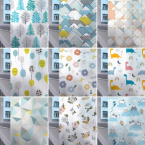Glass window sticker toilet light transparent opaque anti-light living room shading window flower electrostatic frosted window film
