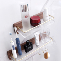 Toilet Wash Terrace Shelving Terrace Bathroom Cosmetics Solid Wood Containing Rack Wall-mounted Shelf Free of acrylic