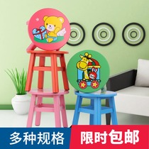Solid wood childrens stool Small bench low stool small stool round stool shoe stool Household baby cute creative cartoon stool
