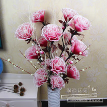 Modern home decoration flower leaf vein dried flower floor flower art living room porch branch simulation Peony Bouquet