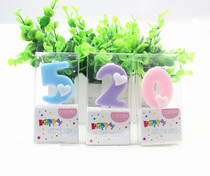 Creative Digital Candle Child Birth Day Candle Peach Hearts Style Candy Color Candle Birthday Cake Decoration Candle