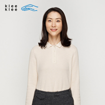 klee klee original color eco-friendly cotton alpaca flat machine POLO collar pullover K0193KT05