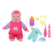 Baby doctor baby doll environmental protection PVC enamel Music Childrens injection toys wear gown doll