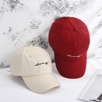 Korean hat female wine red baseball cap casual hat sunshade sun protection cap hat female Korean tide hat man