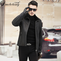 2020 Original ecological leather hair one mens leather coat lamb fur jacket short Haining fur thick coat