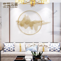 New Chinese wrought iron wall decoration metal three-dimensional mountain shadow wall hanging modern home hotel club soft wall decoration pendant