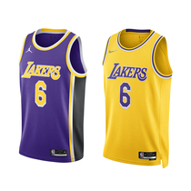 Fiery Nike NBA Lakers James 6 main away SW fan version of the jersey DB3576 CV9481