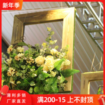 Mori wedding ornaments wooden photo frames floral ornaments ceiling pendants wedding stage decoration silk flower props