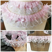 Princess pastoral dress Lolita lace flower pleated skirt three-dimensional flower lace accessories 5cm wide