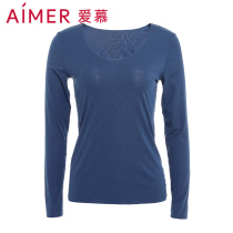 aimer Love Thermal Underwear Women Modal Thin U-neck Long Sleeve Top Autumn Clothes AM722101