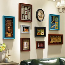  Add color painting American country photo wall hanging wall photo frame wall creative photo wall combination small apartment decoration