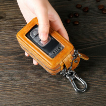 Double-layer multi-function car key bag leather double-layer household car key cover universal personality large-capacity cowhide