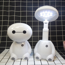 Mini big white rechargeable desk lamp childrens cartoon LED study desk lamp student dormitory small desk lamp bedside reading lamp