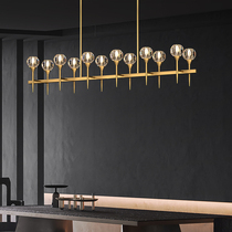 Lanpu restaurant chandelier All copper Simple post-modern creative personality small bar dining room Minimalist long Nordic lamps