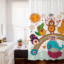 Customized high-grade cartoon creative bathroom curtain thickened waterproof and mildew proof bathroom bath curtain partition curtain curtain