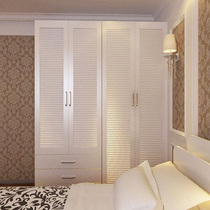 Yi non furniture wooden assembly four-door wardrobe simple panel wardrobe Louver wardrobe bedroom wardrobe can be customized