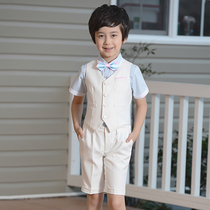 New flower girl dress boy performance small suit vest shorts set primary school childrens performance suit summer