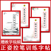 Positive gesture control pen training handwriting pen base stroke pen cis-side first kindergarten elementary school students 1st grade copywriting pen control childrens transport pen lattice control pens for practicing calligraphy books adult beginners enter the door book French practice calligraphy books