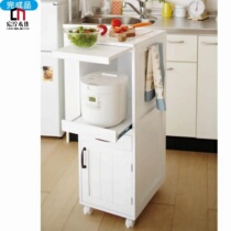 Japan-style Mobile Containing Cabinet Solid Wood Dining Side Cabinet Kitchen With Wheels Clips Sewing Cabinet Modern Minima Drawer Cart
