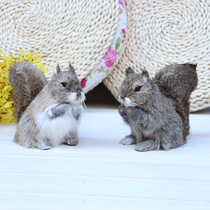 New simulation animal squirrel toy model home decoration leather plush small toys Childrens gift props