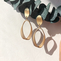 Korean Temperament Small Crowdsourced Retro Hollowed-out s925 Silver Needle Ear Nail Frosted Matt Metal Flow Suearrings Brief