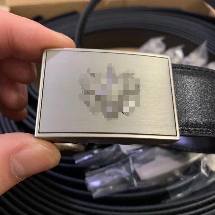 New Fire Leather Belt Flame Blue Leather Inner Belt Genuine Leather Men Automatic Buckle Strap