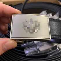 New fire leather belt flame blue leather inner belt leather men automatic buckle belt