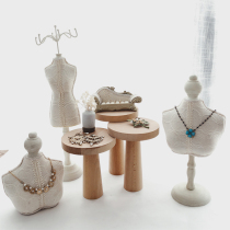 Solid Wood Props Jewelry Rack Earrings Shelf Show Shelf Mushroom Styling Tray Containing Shelf Necklace Display Props
