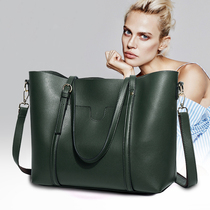 Tide brand cowhide shoulder big bag womens 2021 New Fashion large capacity tote bag shoulder bag leather womens bag