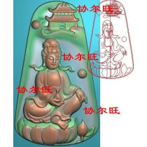 Exquisite image jdp relief gray diagram bmp elliptical pendant computer jade - carved Tianhua Lotus mountain and water self - audio