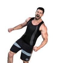 Mens neoprene vests double grey striped extremely quick perspiration perspiration sweatshirt sauna blouse wetsuit plastic body clothing