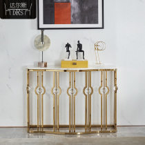 Post-modern stainless steel marble sofa back a few European-style porch simple American light luxury porch table against the wall