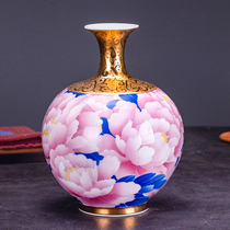 Real Gold Original Handpainted Chinese Vase Porcelain Bottle Countertop Flower Arrangement Interior Decoration Book Room Living-room Gift Xiao Jianhui