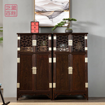 Yimeng Yum Zambia blood sandalwood round corner cabinet Ming style ten thousand word grid A type cabinet storage noodle cabinet can be customized