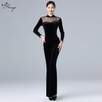 Body training clothing female dance clothing body body clothing female suit practice etiquette elegant temperament golden velvet modern