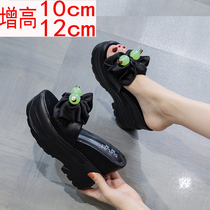 Ultra-high heel sandals female summer outwear slopes with thick bottom waterproof bench pine pastry sandals 12 cm 10 cm in line