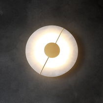  Light luxury marble wall lamp Modern minimalist designer TV background wall round room household art bedside lamp