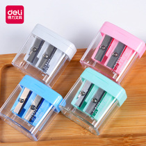Deli 0576 pencil sharpener Kindergarten cute children pen sharpener Pen sharpener Double hole pencil sharpener Office small mini pencil sharpener sharpener Student supplies