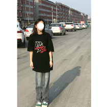 Blue High Waist Jeans Woman 2022 Summer new American retro loose High Street Straight drum Pants Tide Ins