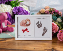 Baby fetal hair hand and foot print mud photo frame Newborn hand and foot print Baby fetal hair collection souvenir photo frame