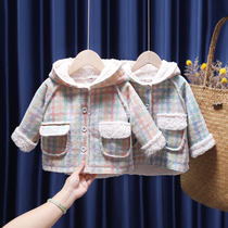 Female Baby Autumn Winter Coat New Korean Version Girl Foreign Air Fur Integrated Hair Sweater Children Lambs Hair Blouses