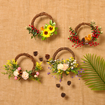 Flower Ring Decoration Wall-mounted Wall Living-room Hanging Wall Room Wall Decoration Fake Flowers Simulation Flowers Sen Titan Garden Wind Wall Pendant