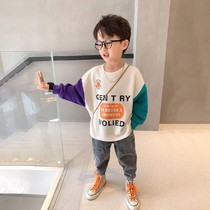 Childrens clothing boys sweatshirt 2021 new childrens top Korean version of the base boy middle child spring and autumn tide children