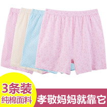 Hua Youyuan middle-aged and elderly underwear female cotton old man flat angle loose fat increase cotton size high waist mother