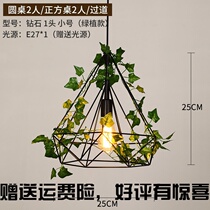 Walnut peach plant chandelier Personality creative music Restaurant Milk tea shop Light luxury flower green plant decoration chandelier
