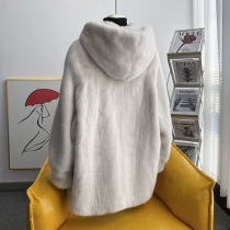 zqqz mink fur coat women 2021 new long sleeve hooded fashion whole mink coat D177